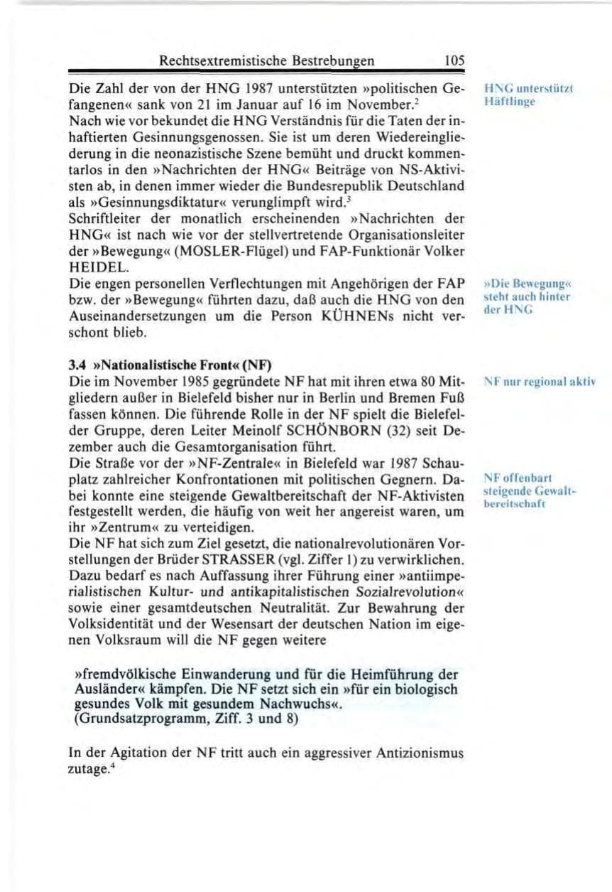 Seite 105 des Verfassungsschutzbericht 1987 Bund