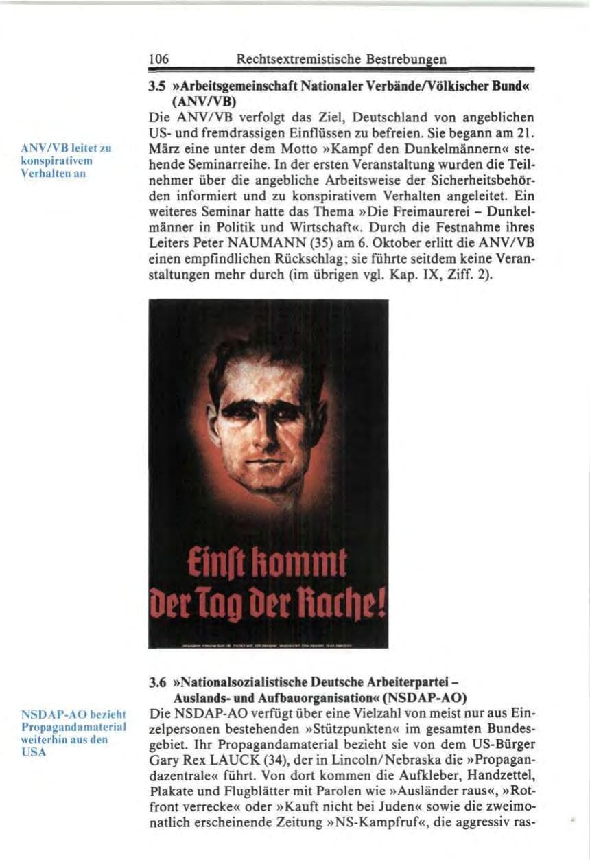 Seite 106 des Verfassungsschutzbericht 1987 Bund