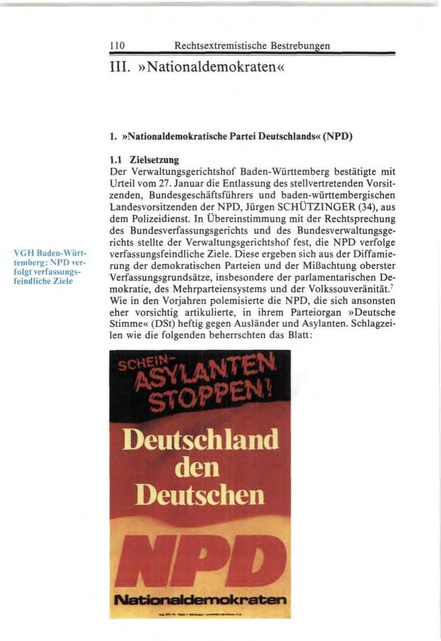 Seite 110 des Verfassungsschutzbericht 1987 Bund