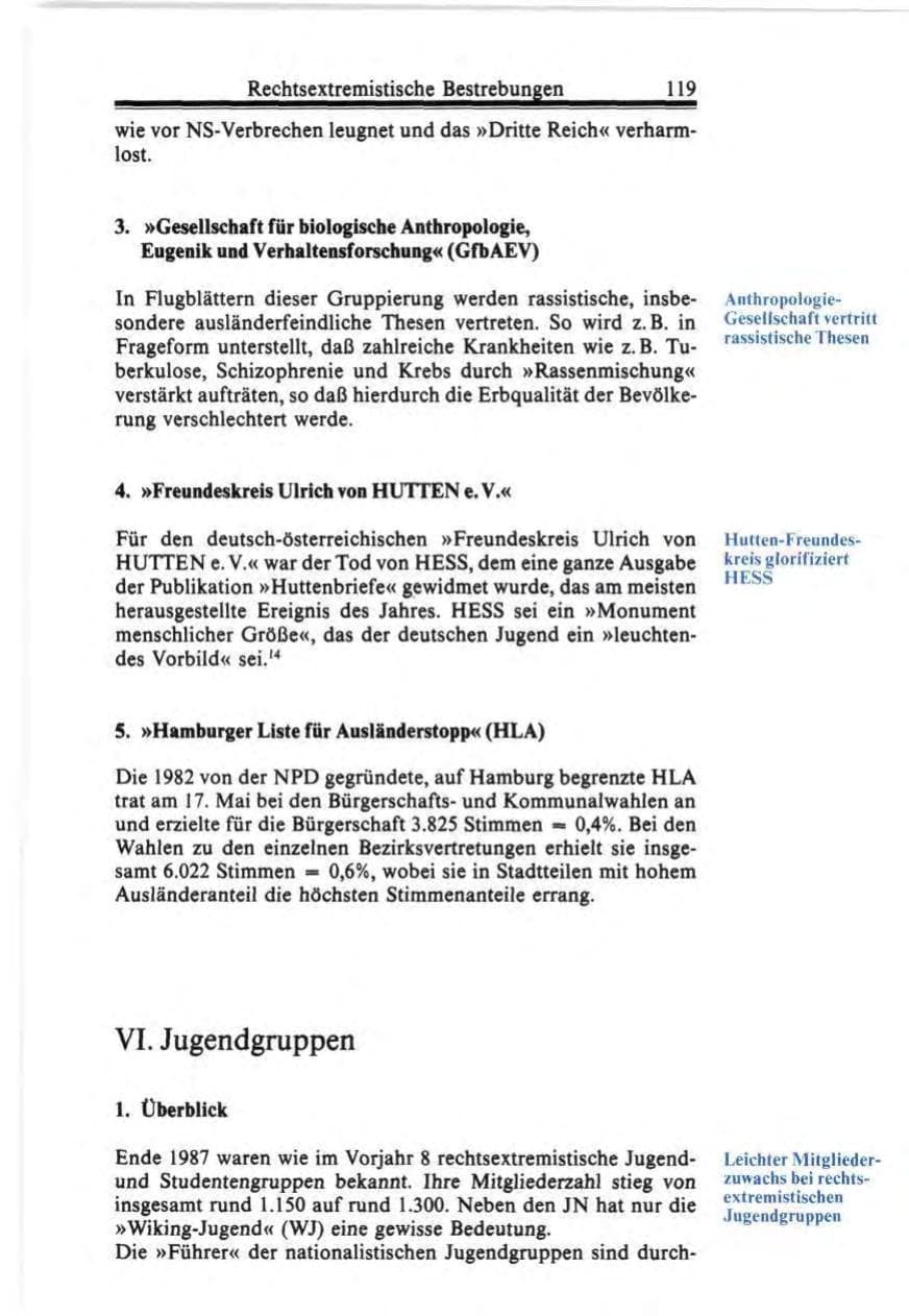 Seite 119 des Verfassungsschutzbericht 1987 Bund