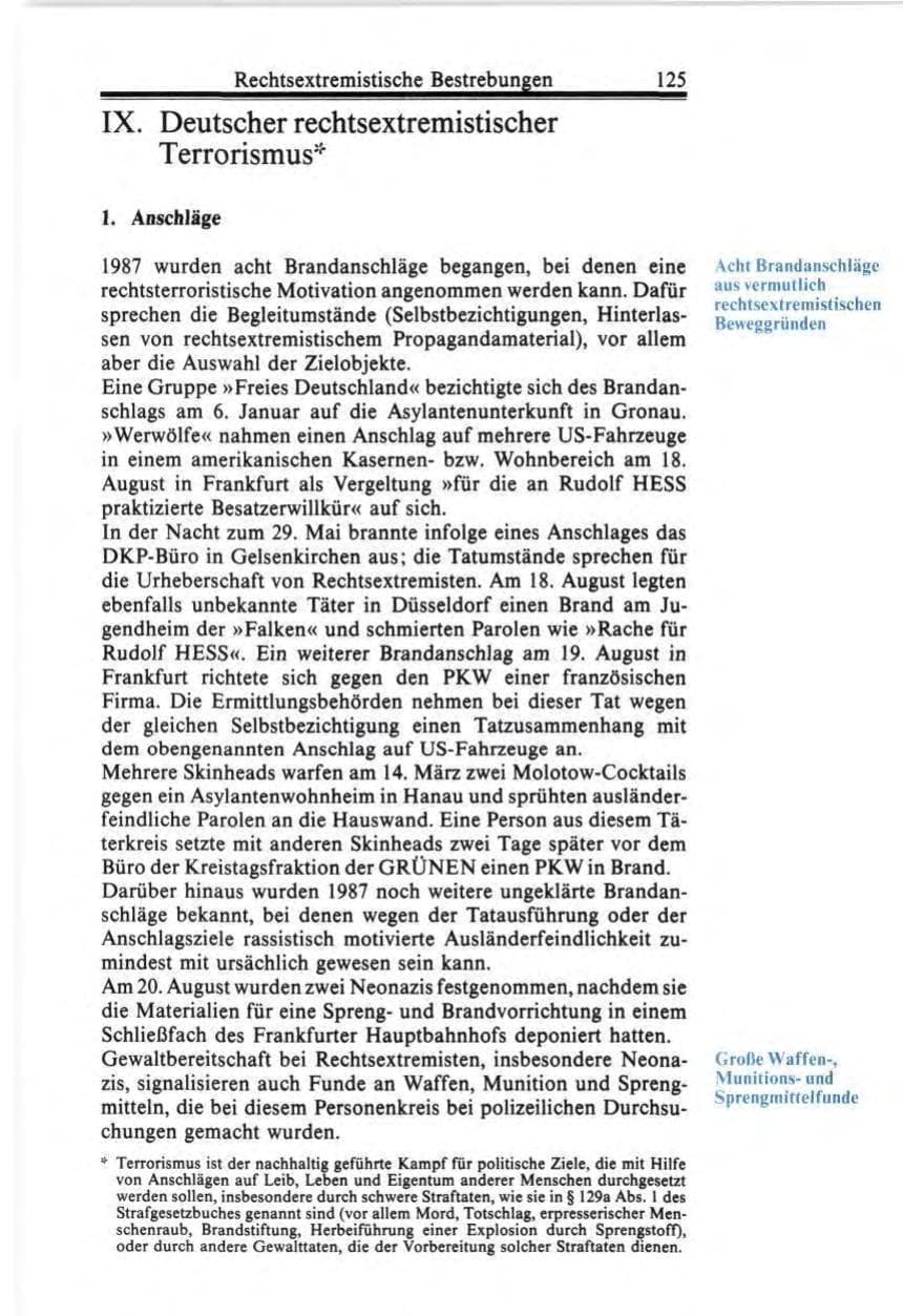 Seite 125 des Verfassungsschutzbericht 1987 Bund