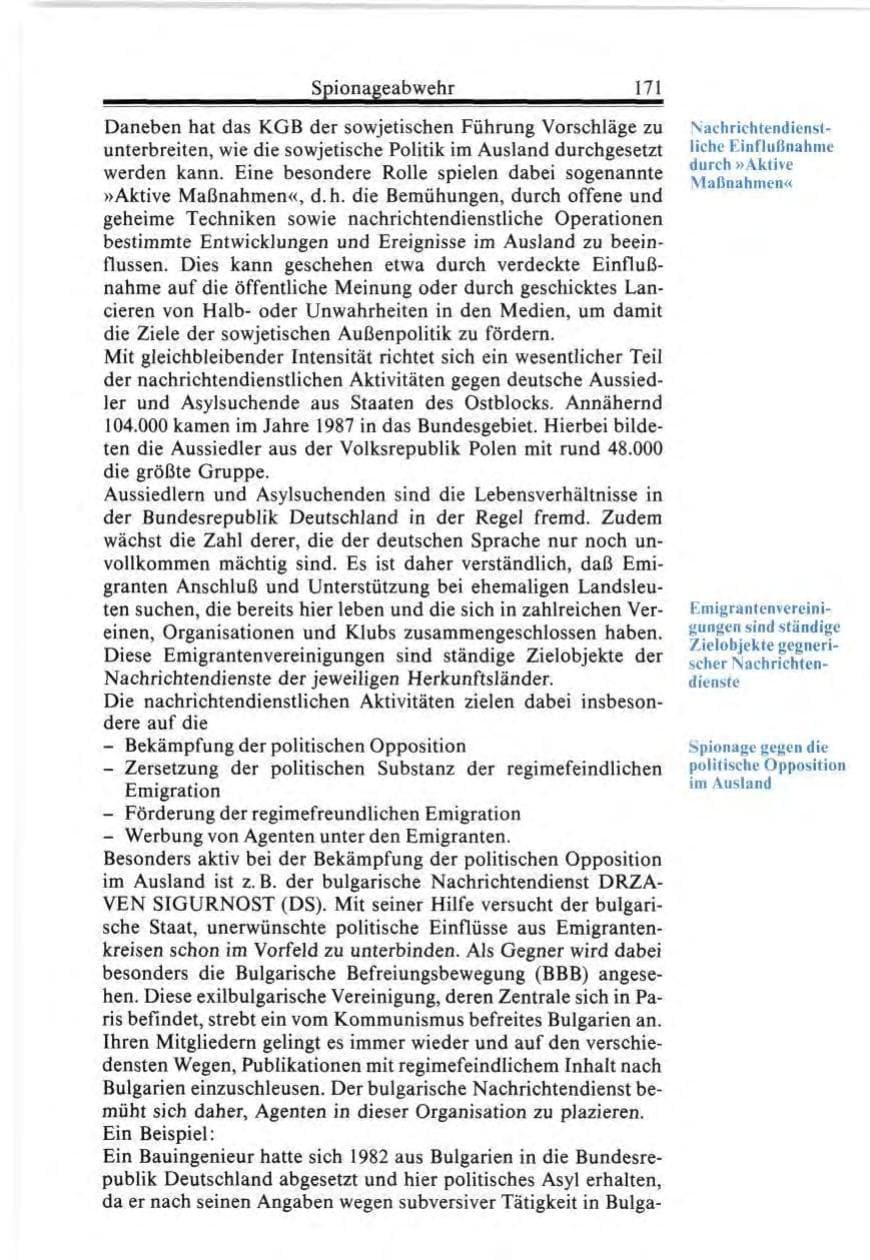 Seite 171 des Verfassungsschutzbericht 1987 Bund