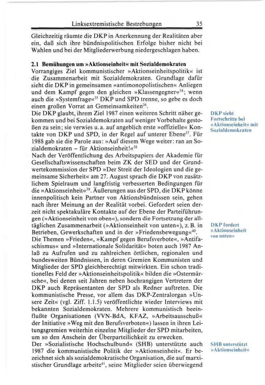 Seite 35 des Verfassungsschutzbericht 1987 Bund