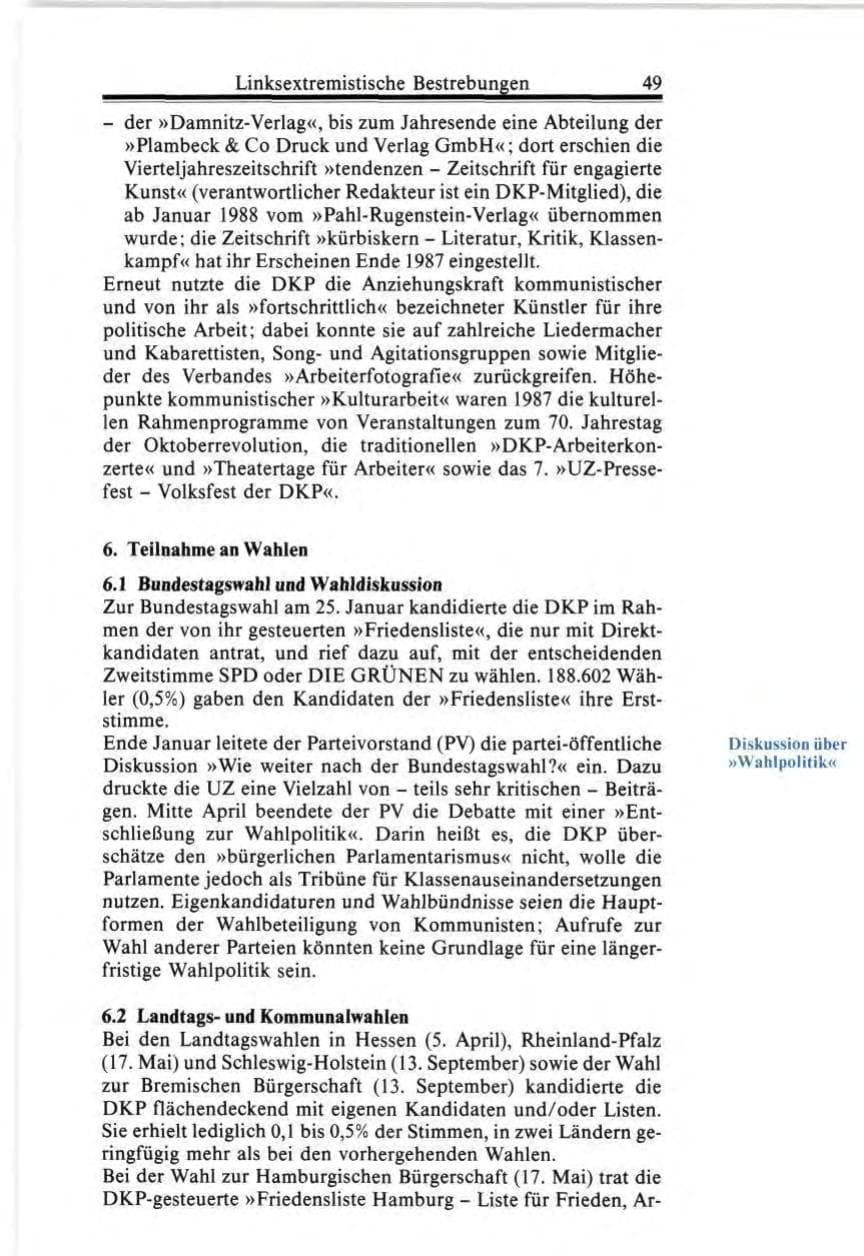 Seite 49 des Verfassungsschutzbericht 1987 Bund