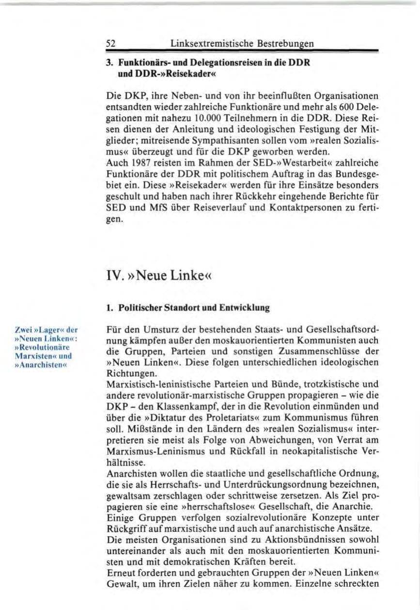 Seite 52 des Verfassungsschutzbericht 1987 Bund