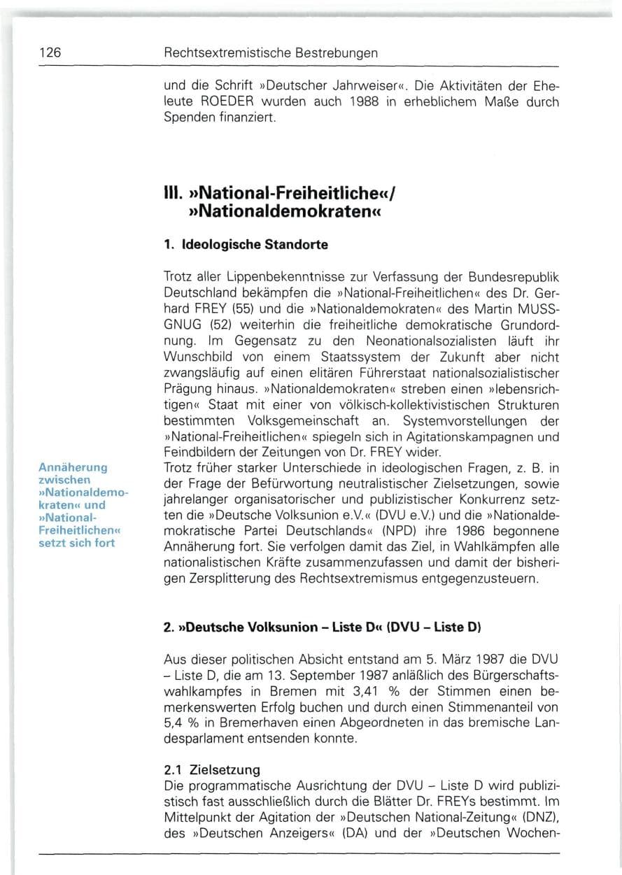 Seite 126 des Verfassungsschutzbericht 1988 Bund