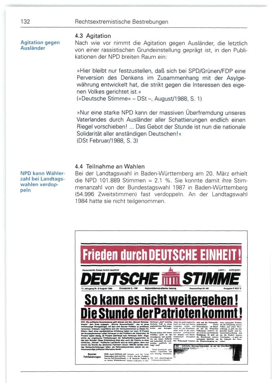 Seite 132 des Verfassungsschutzbericht 1988 Bund