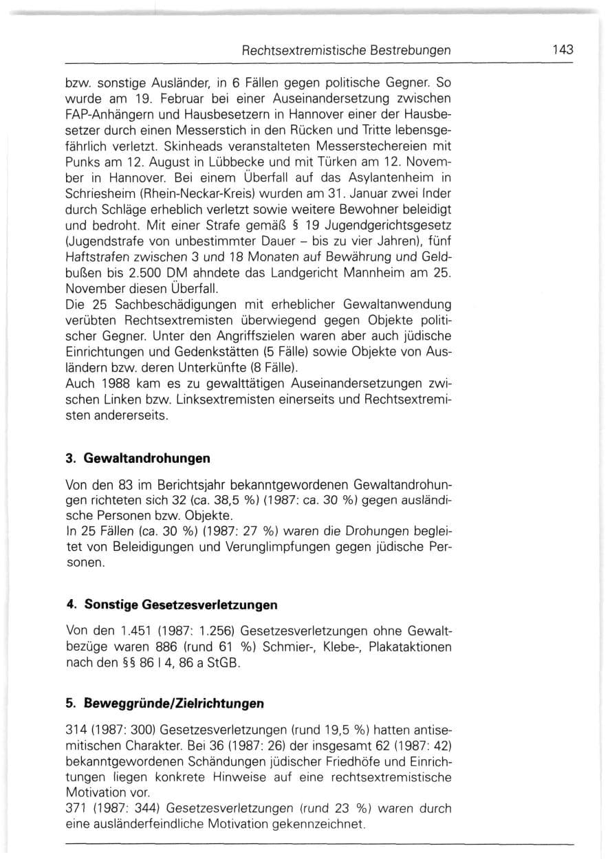 Seite 143 des Verfassungsschutzbericht 1988 Bund