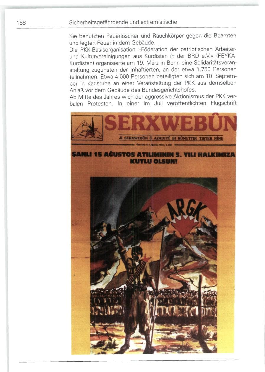 Seite 158 des Verfassungsschutzbericht 1988 Bund