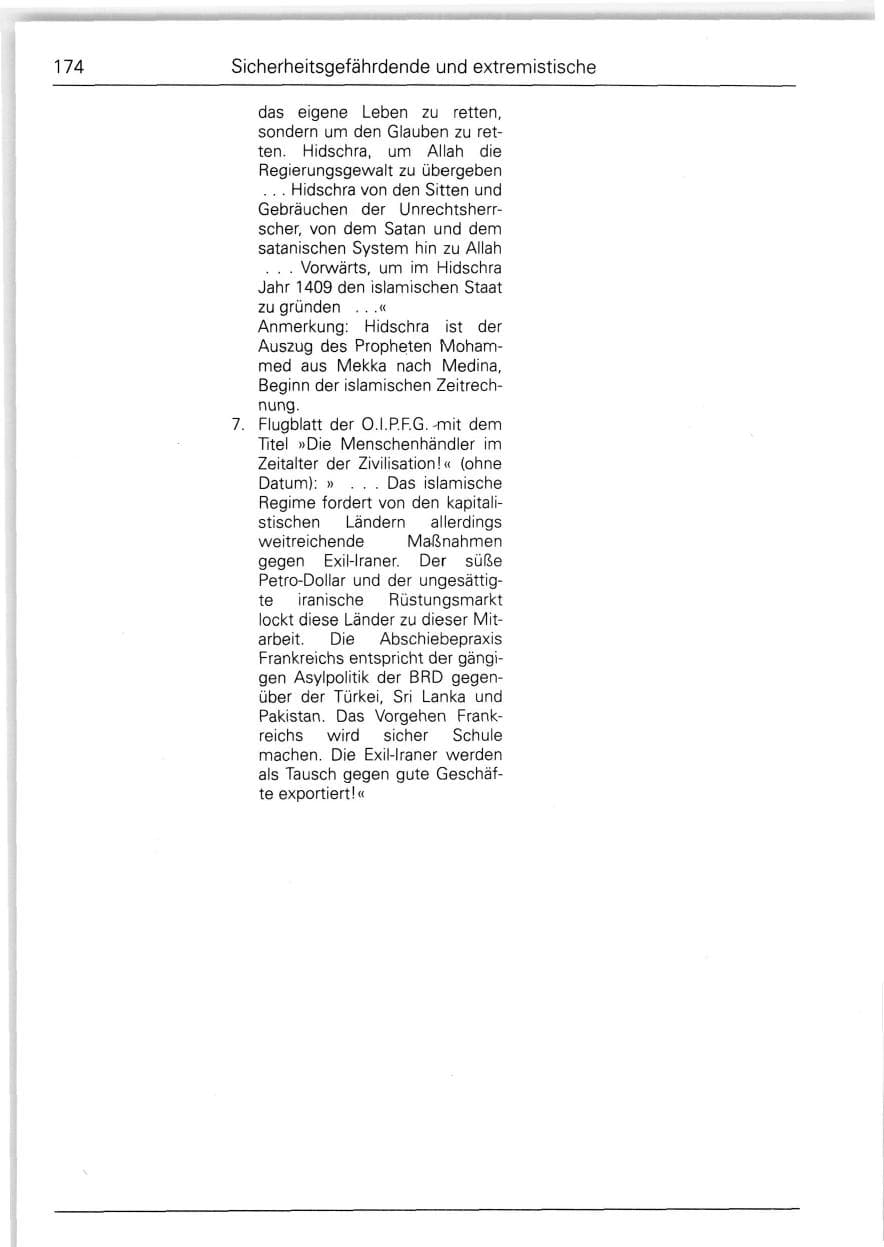 Seite 174 des Verfassungsschutzbericht 1988 Bund