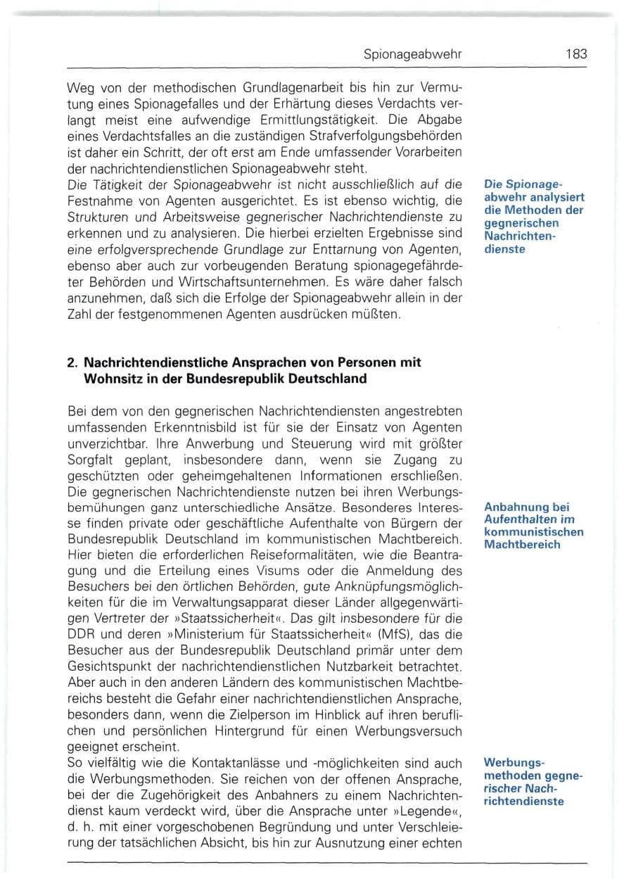 Seite 183 des Verfassungsschutzbericht 1988 Bund