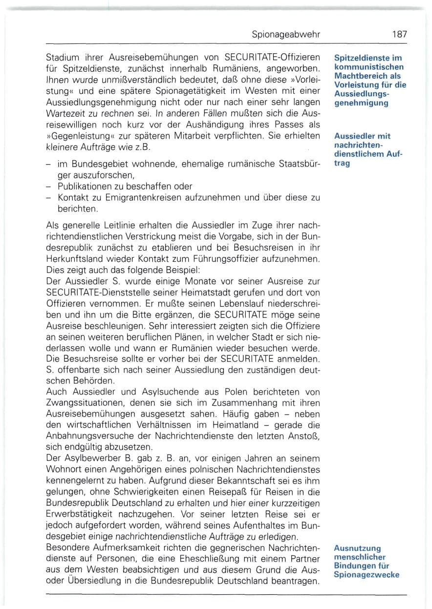 Seite 187 des Verfassungsschutzbericht 1988 Bund