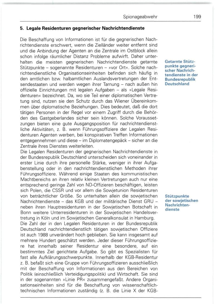 Seite 199 des Verfassungsschutzbericht 1988 Bund