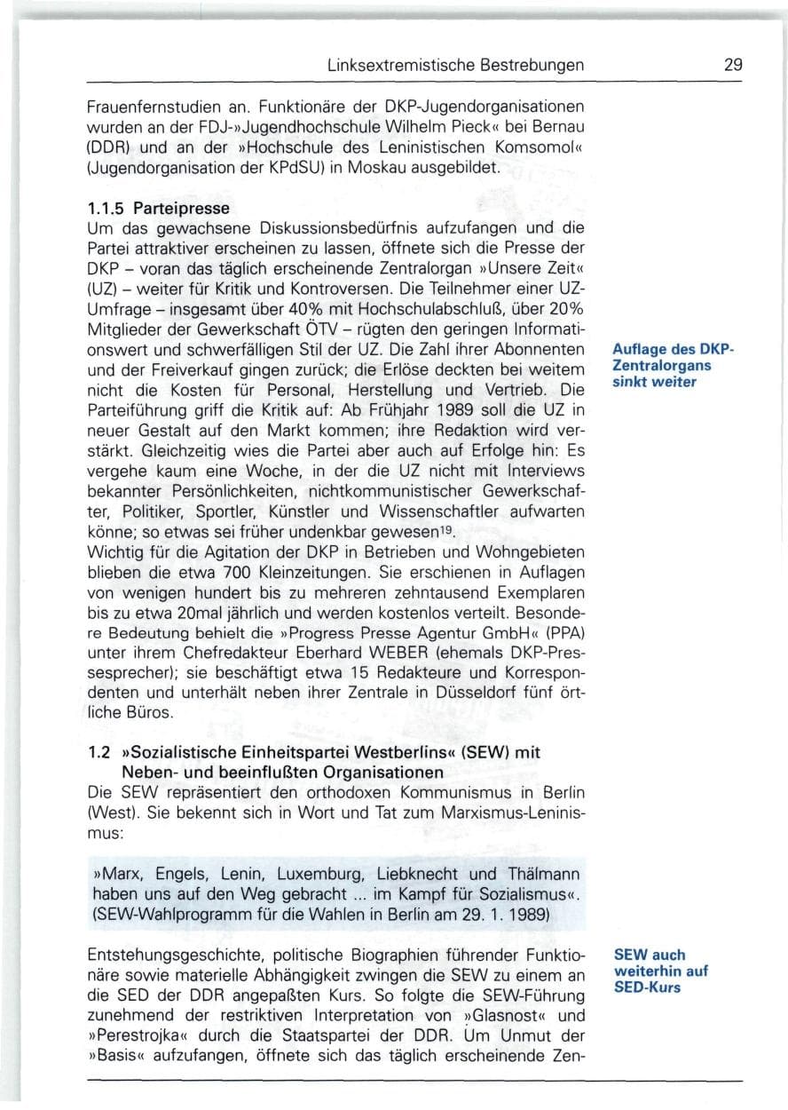 Seite 29 des Verfassungsschutzbericht 1988 Bund