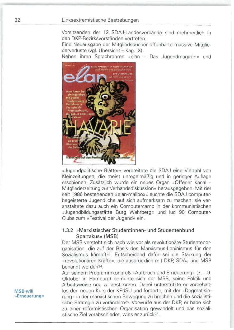 Seite 32 des Verfassungsschutzbericht 1988 Bund
