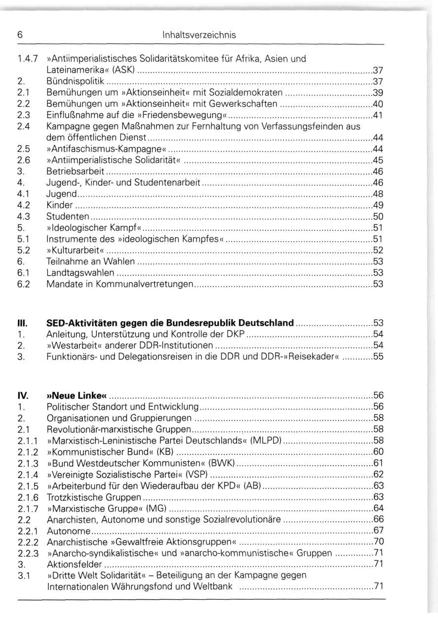 Seite 6 des Verfassungsschutzbericht 1988 Bund