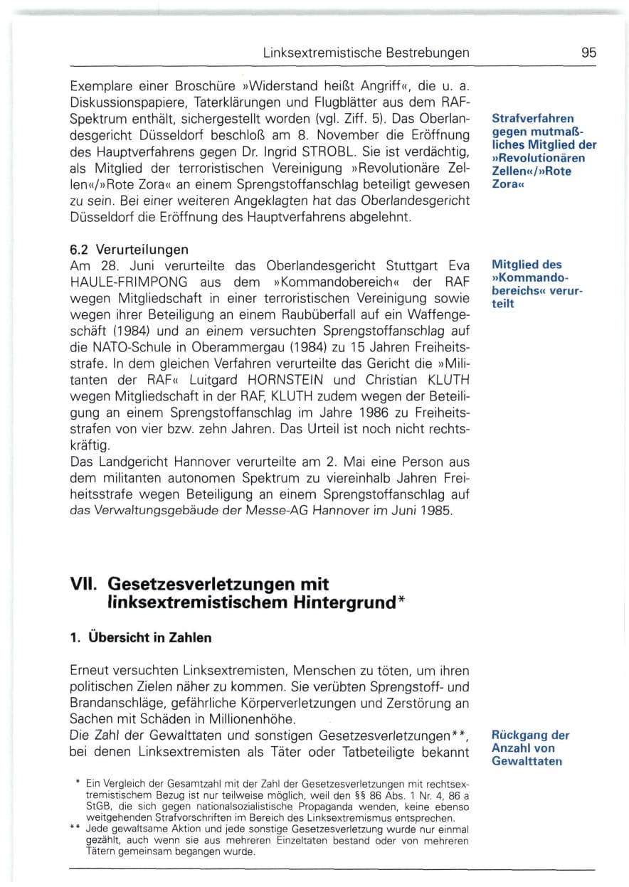 Seite 95 des Verfassungsschutzbericht 1988 Bund