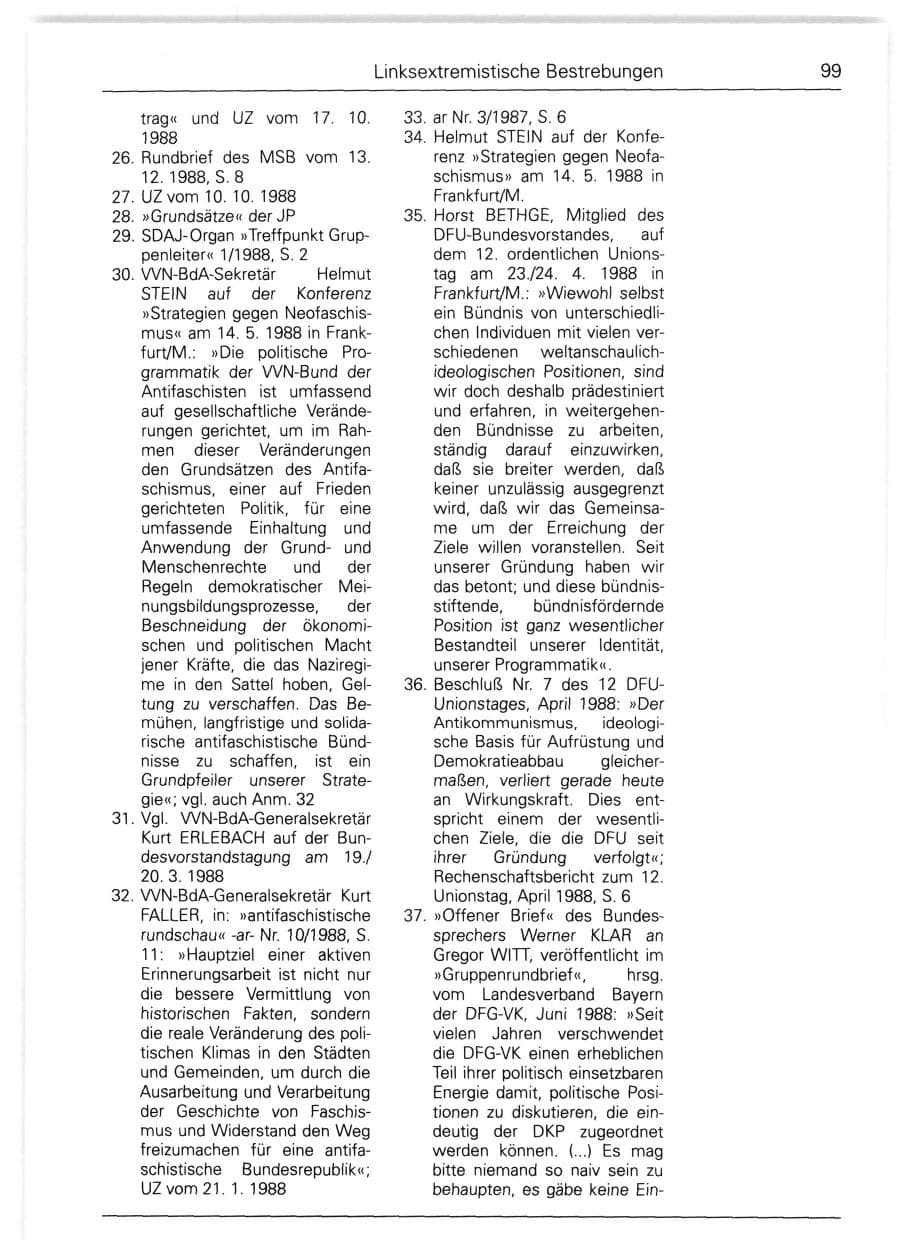 Seite 99 des Verfassungsschutzbericht 1988 Bund