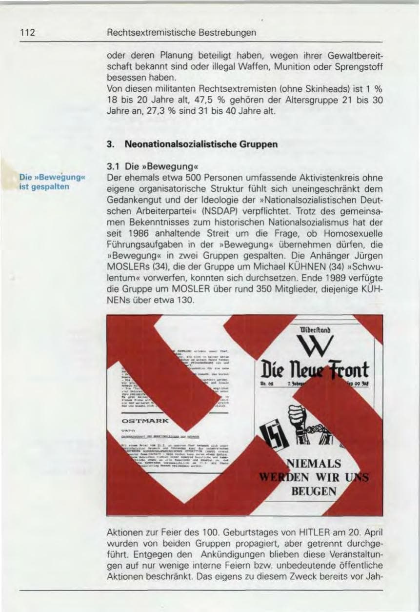 Seite 114 des Verfassungsschutzbericht 1989 Bund
