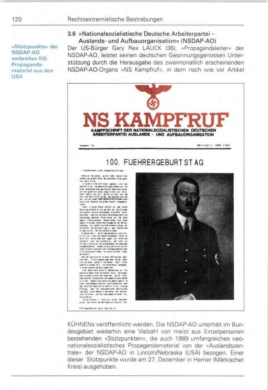 Seite 122 des Verfassungsschutzbericht 1989 Bund