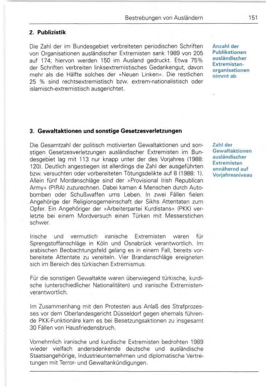 Seite 153 des Verfassungsschutzbericht 1989 Bund