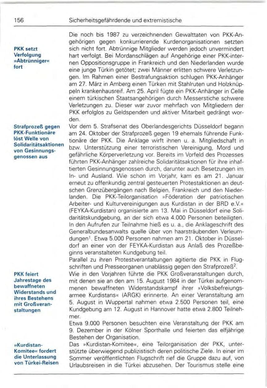 Seite 158 des Verfassungsschutzbericht 1989 Bund