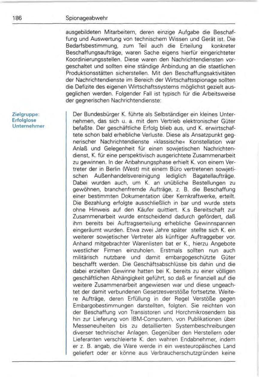 Seite 188 des Verfassungsschutzbericht 1989 Bund