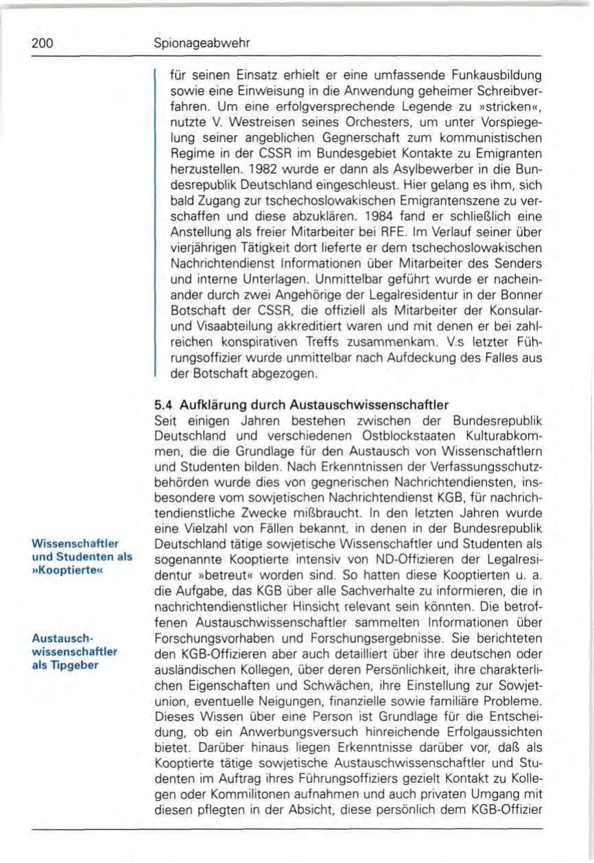 Seite 202 des Verfassungsschutzbericht 1989 Bund