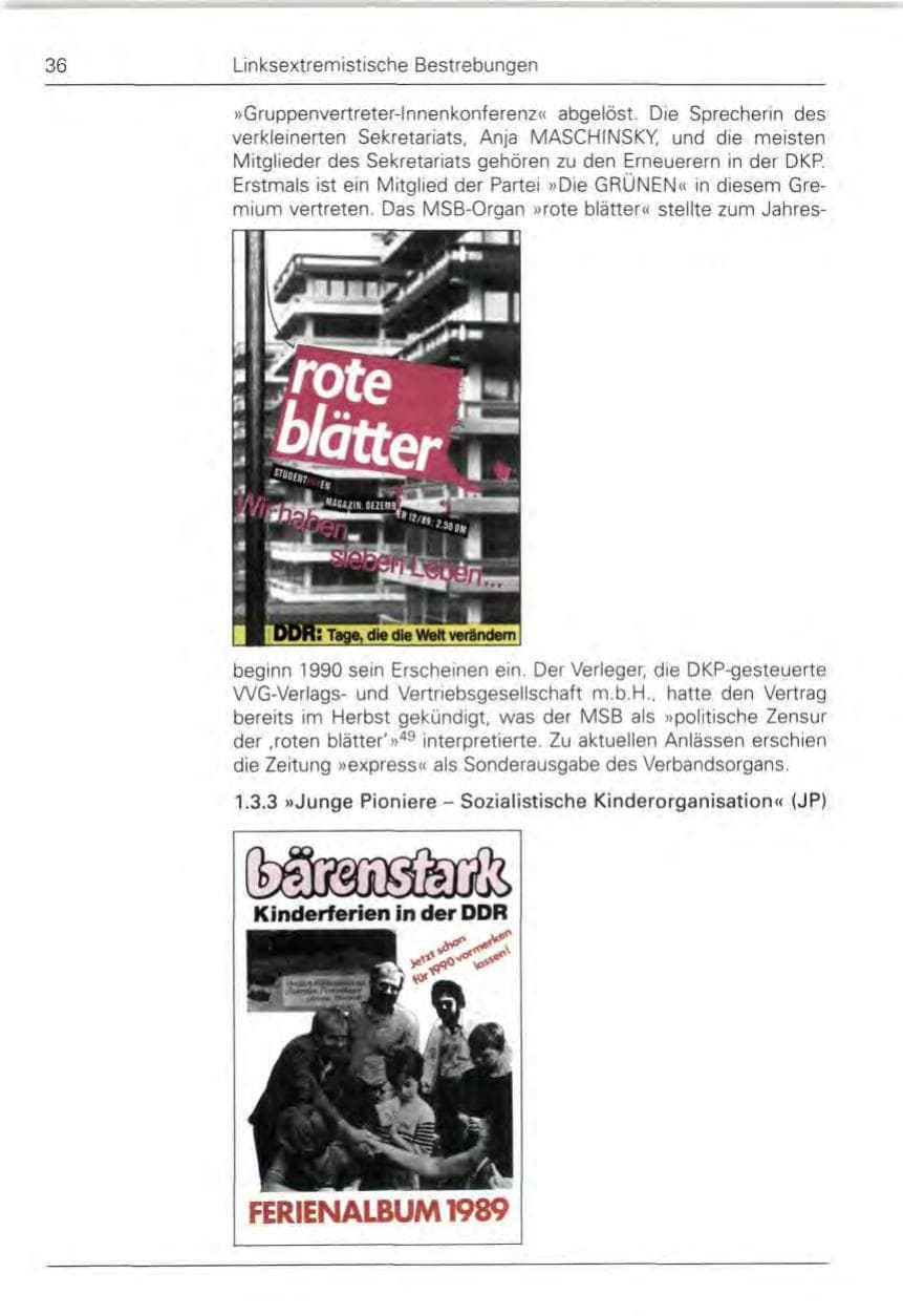 Seite 38 des Verfassungsschutzbericht 1989 Bund