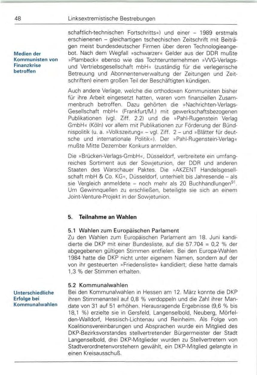 Seite 50 des Verfassungsschutzbericht 1989 Bund