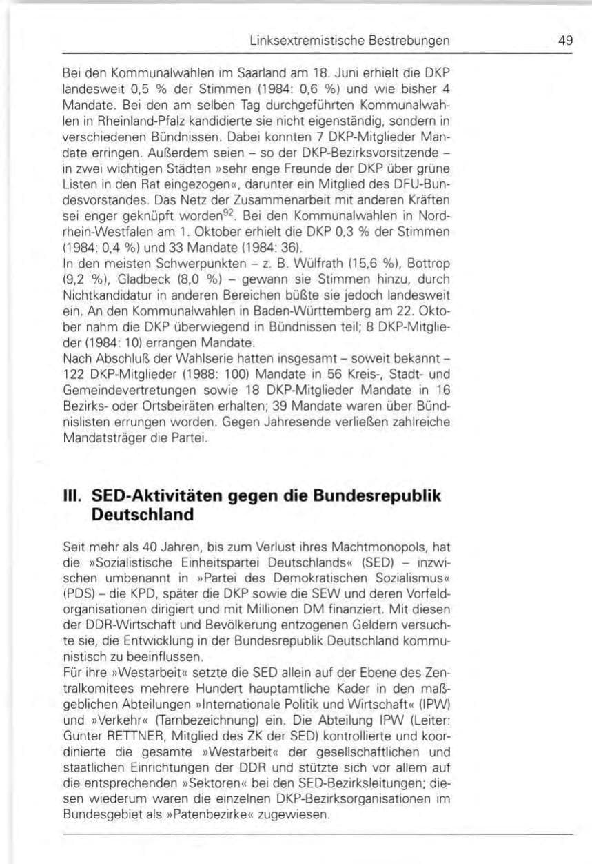 Seite 51 des Verfassungsschutzbericht 1989 Bund