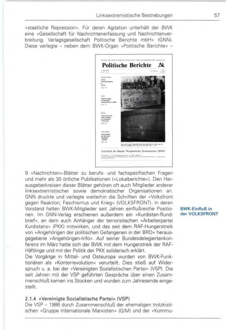 Seite 59 des Verfassungsschutzbericht 1989 Bund