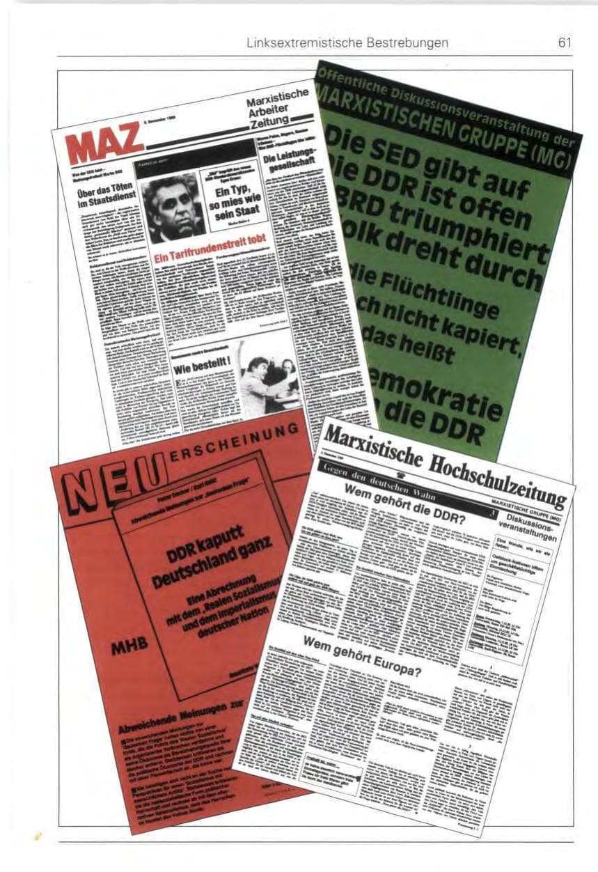 Seite 63 des Verfassungsschutzbericht 1989 Bund