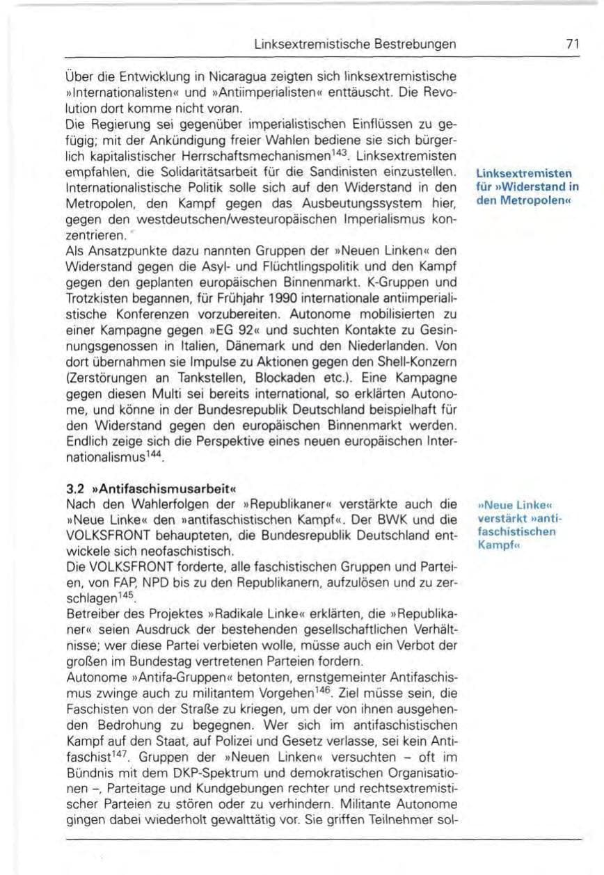 Seite 73 des Verfassungsschutzbericht 1989 Bund