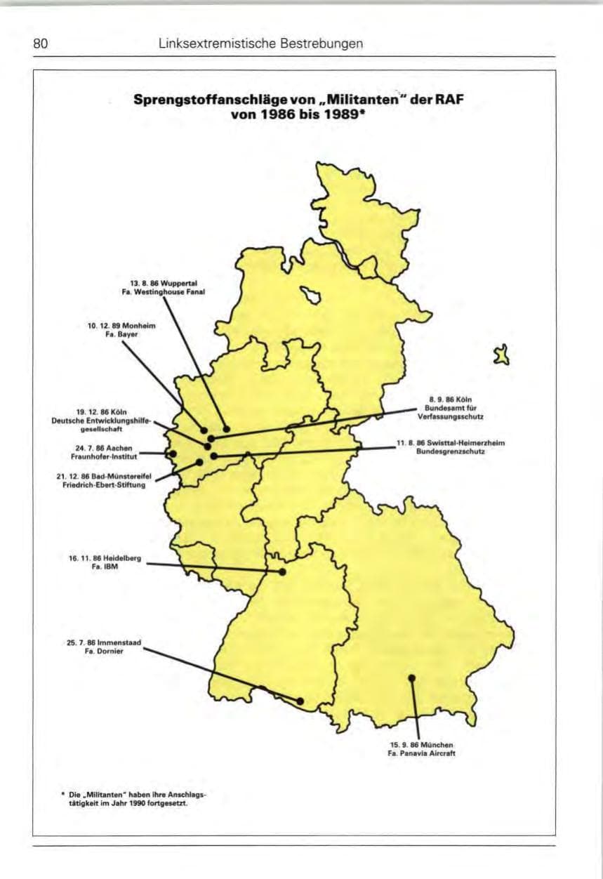 Seite 82 des Verfassungsschutzbericht 1989 Bund