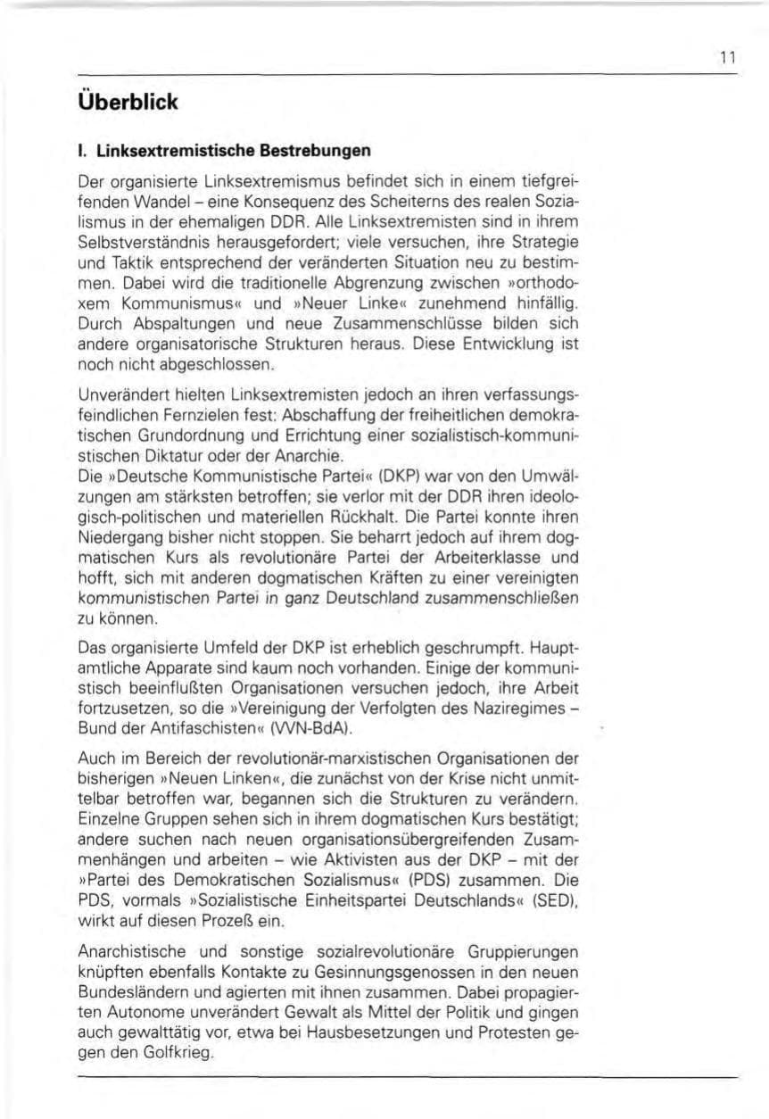 Seite 11 des Verfassungsschutzbericht 1990 Bund