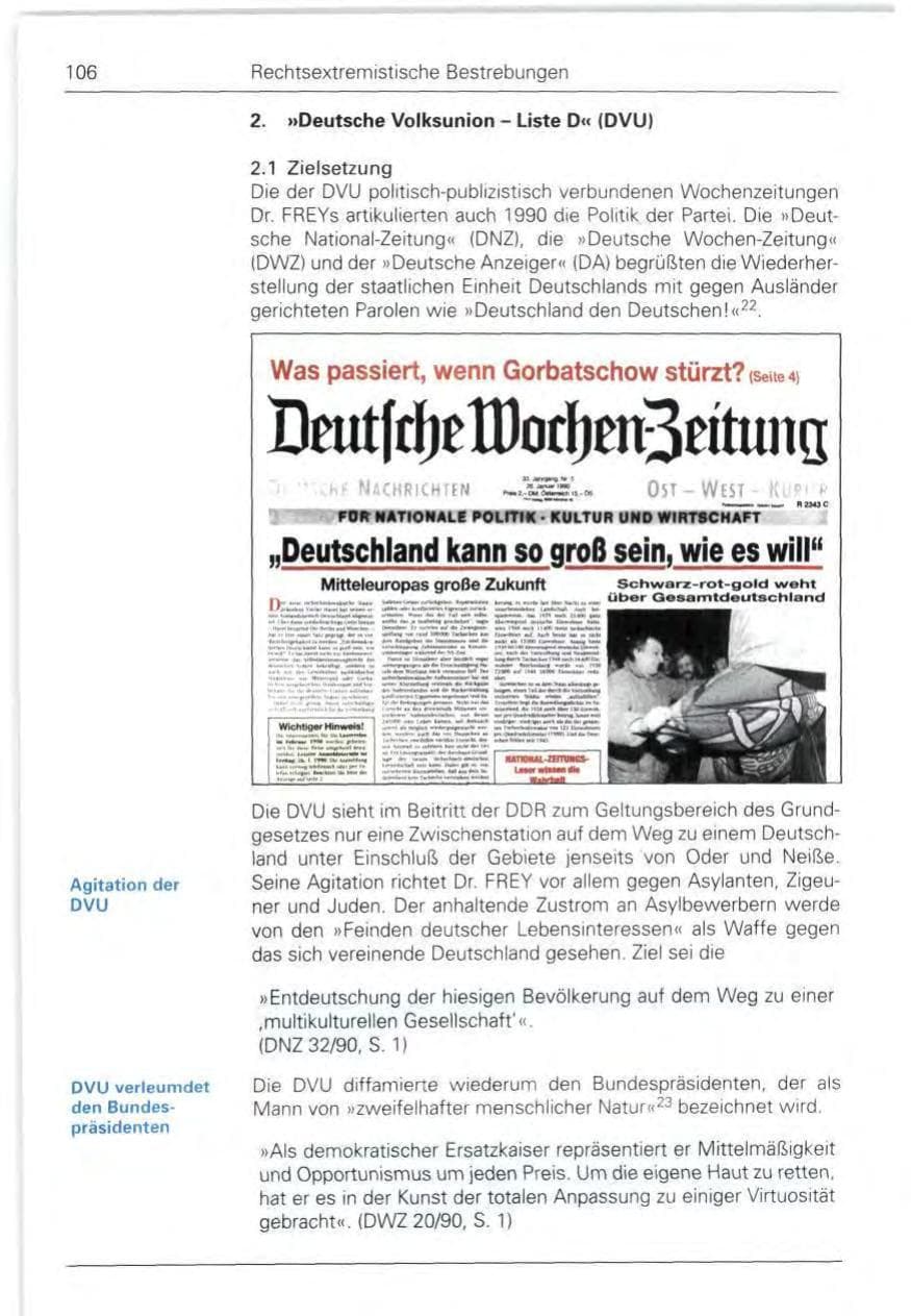 Seite 106 des Verfassungsschutzbericht 1990 Bund