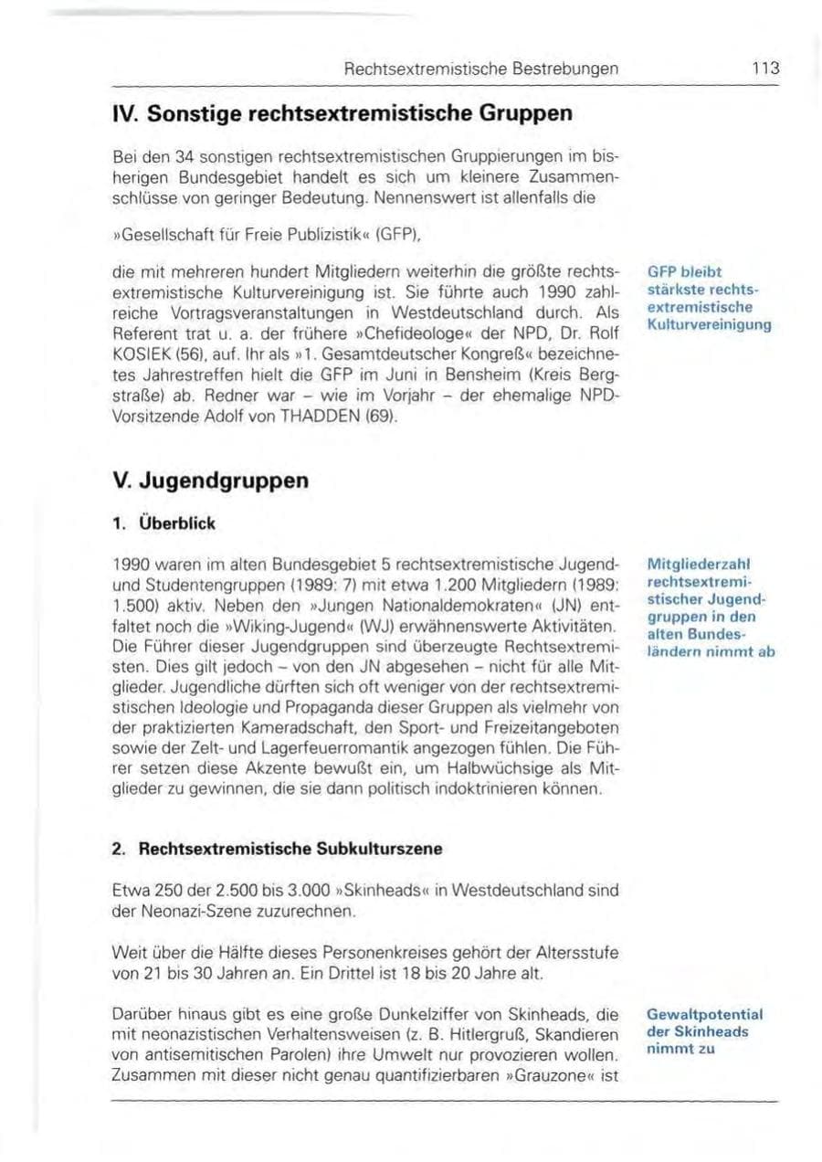 Seite 113 des Verfassungsschutzbericht 1990 Bund