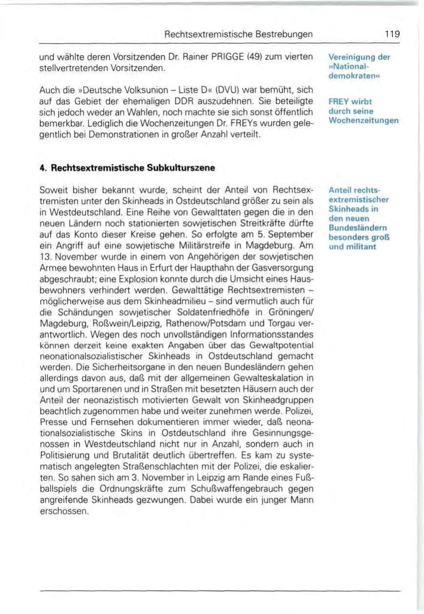 Seite 119 des Verfassungsschutzbericht 1990 Bund