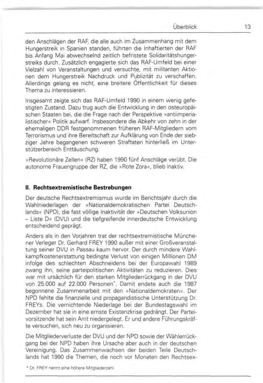 Seite 13 des Verfassungsschutzbericht 1990 Bund