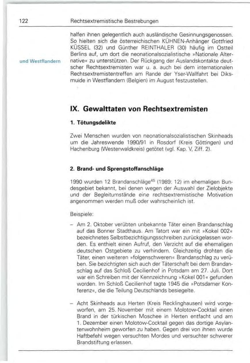 Seite 122 des Verfassungsschutzbericht 1990 Bund