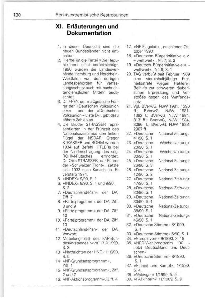 Seite 130 des Verfassungsschutzbericht 1990 Bund