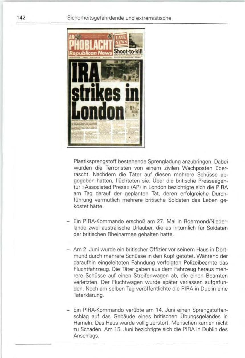 Seite 142 des Verfassungsschutzbericht 1990 Bund