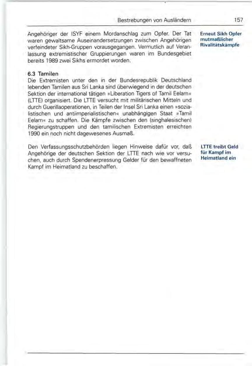 Seite 157 des Verfassungsschutzbericht 1990 Bund