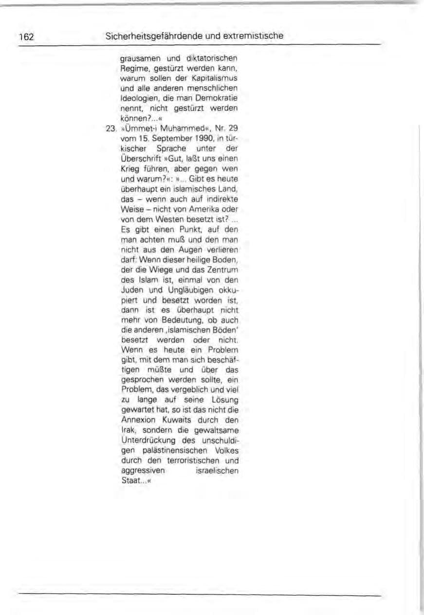 Seite 162 des Verfassungsschutzbericht 1990 Bund