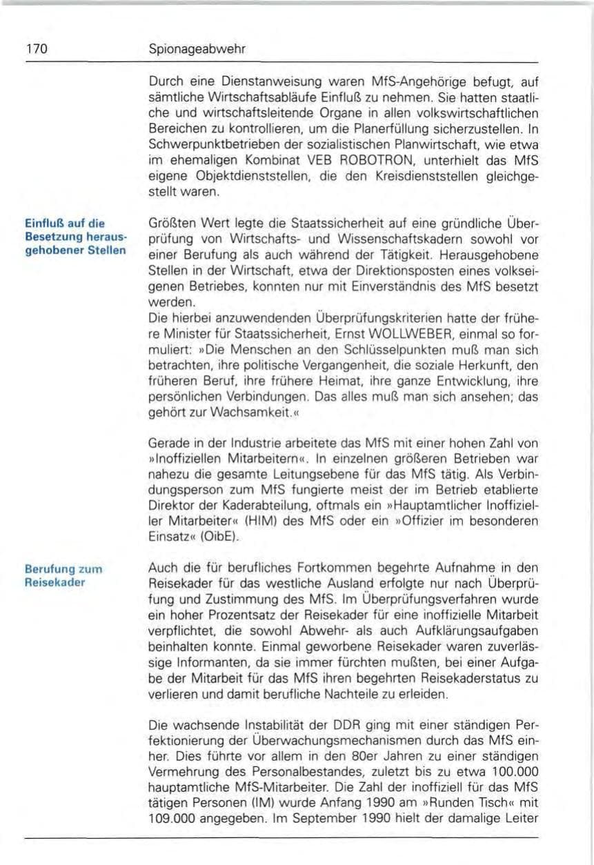 Seite 170 des Verfassungsschutzbericht 1990 Bund