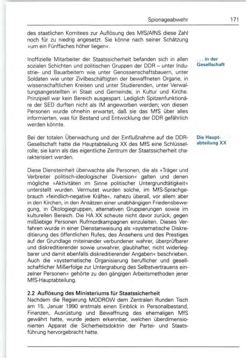 Seite 171 des Verfassungsschutzbericht 1990 Bund