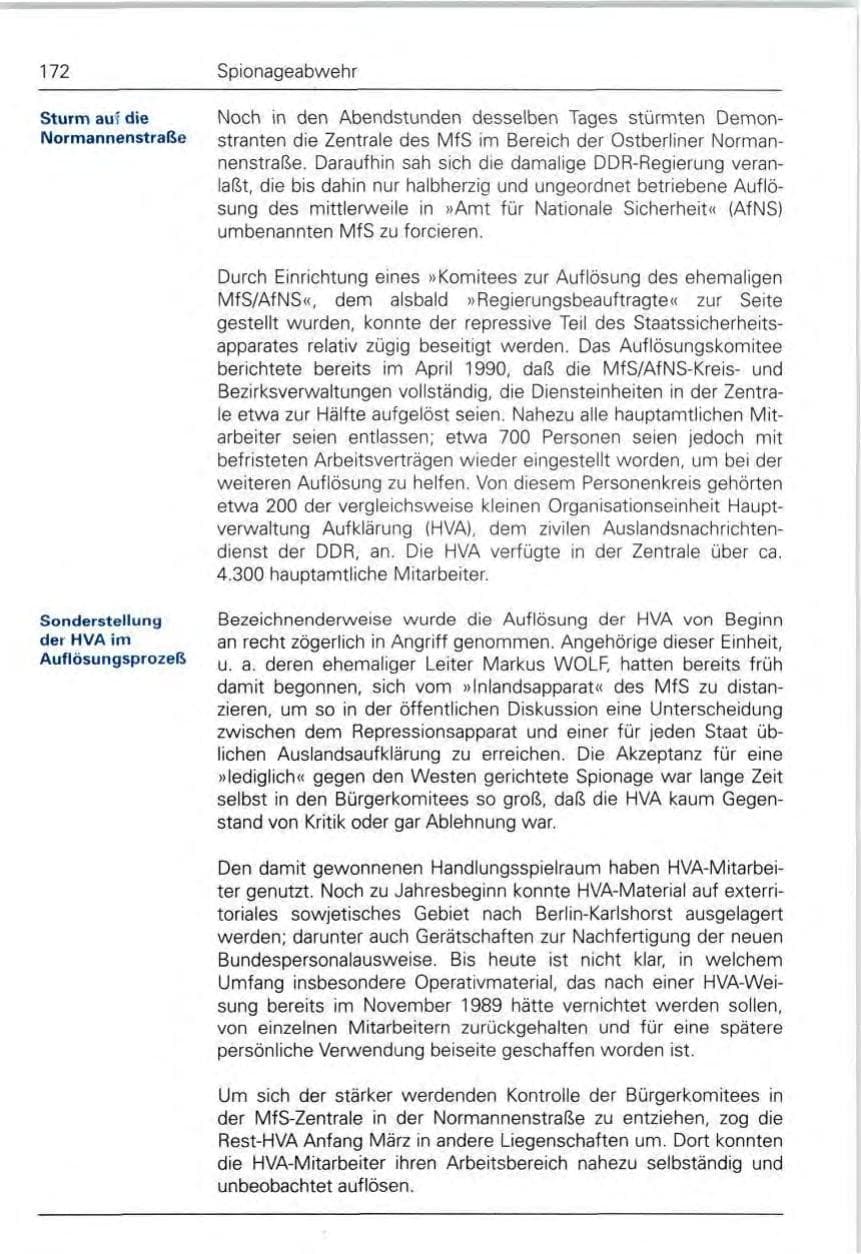 Seite 172 des Verfassungsschutzbericht 1990 Bund