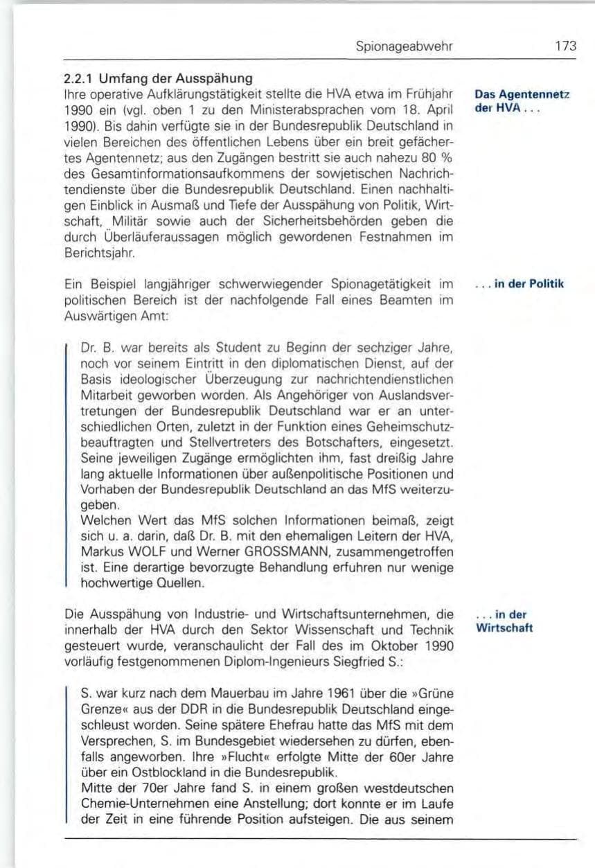 Seite 173 des Verfassungsschutzbericht 1990 Bund