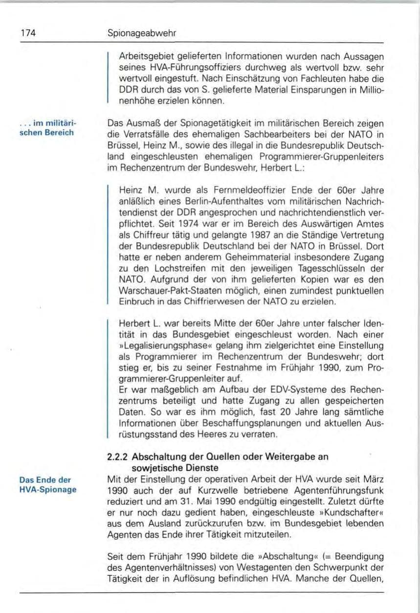 Seite 174 des Verfassungsschutzbericht 1990 Bund